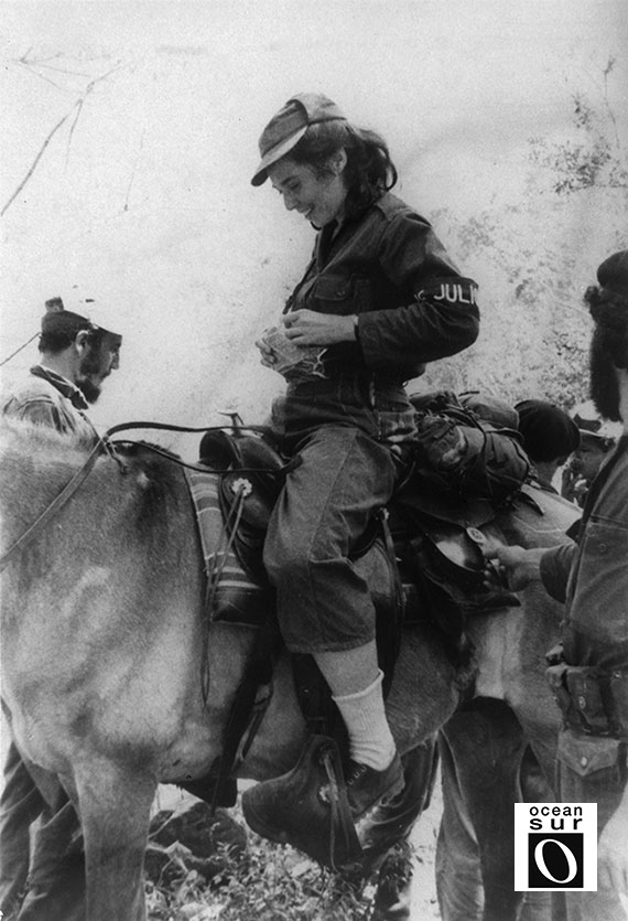Vilma Espín en su segunda estancia en la Sierra Maestra, marzo de 1958.